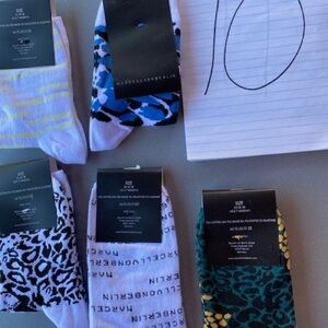 Women's Patterned Socks - Blue, Black, Green Bundle